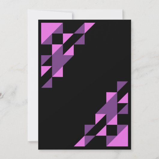 Paarse Daisy Driehoek Geometrisch Zwart Verjaardag Kaart (Achterkant)