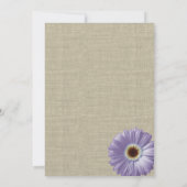 Paarse Daisy en Lace repetitie Dinner Party Kaart (Achterkant)