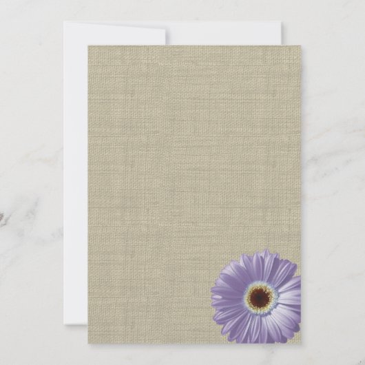 Paarse Daisy en Lace repetitie Dinner Party Kaart (Achterkant)