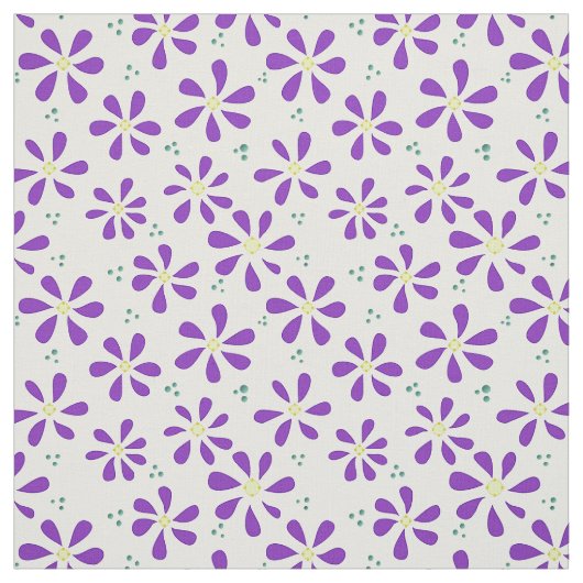 Paarse Daisy Fabric en Crafting Pattern Stof (Swatch)