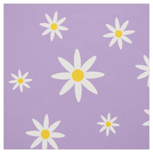 Paarse Daisy Fabric Stof (Swatch)