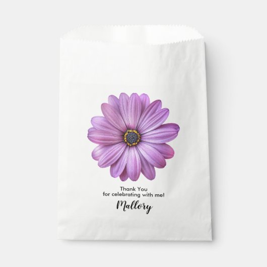Paarse Daisy Favor Bags Bedankzakje (Voorkant)