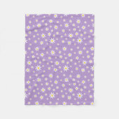 Paarse Daisy Fleece Blanket Deken (Voorkant)