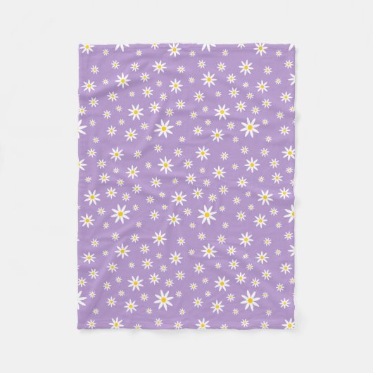 Paarse Daisy Fleece Blanket Deken (Voorkant)