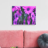 Paarse Daisy Floral Abstracte kunst Canvas Afdruk (Insitu (Woonkamer))