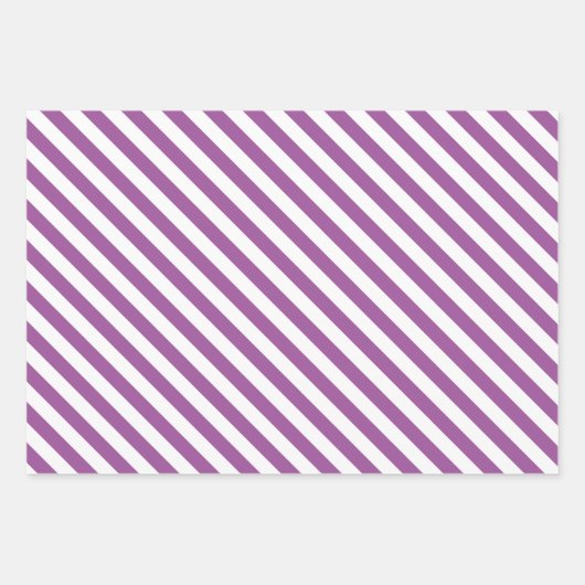 Paarse Daisy Floral Stripes Polka Dot Inpakpapier Vel (Voorkant 2)