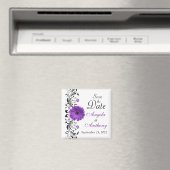 Paarse Daisy Floral Wedding Save the Date Magnet (Insitu (Vaatwasser))