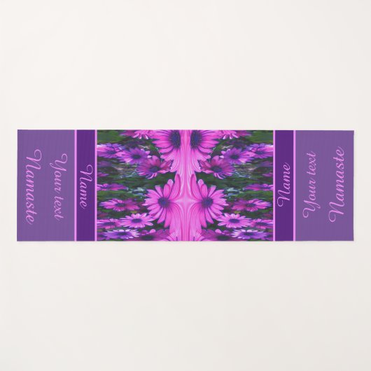 Paarse Daisy Flower Abstract Art, gepersonaliseerd Yogamat (Voorkant (horizontaal))