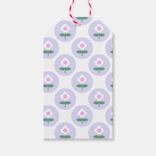 Paarse Daisy Flower Baby shower in Bloom Party Cadeaulabel (Voorkant)