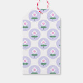 Paarse Daisy Flower Baby shower in Bloom Party Cadeaulabel (Achterkant)