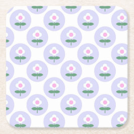 Paarse Daisy Flower Baby shower in Bloom Party Kartonnen Onderzetters