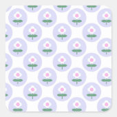 Paarse Daisy Flower Baby shower in Bloom Party Vierkante Sticker (Voorkant)