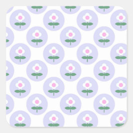 Paarse Daisy Flower Baby shower in Bloom Party Vierkante Sticker
