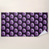 Paarse Daisy Flower Beach Towel Strandlaken (Voorkant)