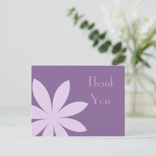 Paarse Daisy Flower bedankt Briefkaart (Staand voorkant)