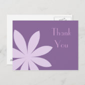 Paarse Daisy Flower bedankt Briefkaart (Voorkant / Achterkant)