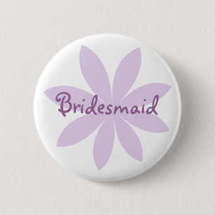 Paarse Daisy Flower Bridesmaid Ronde Button 5,7 Cm