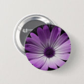 Paarse Daisy Flower Button (Voorkant /achterkant)