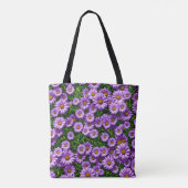 Paarse Daisy Flower Canvas tas (Achterkant)