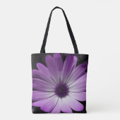 Paarse Daisy Flower Canvas tas (Achterkant)