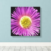 Paarse Daisy Flower Closee Boho Cheerful Floral Canvas Afdruk (Insitu (Houten vloer))