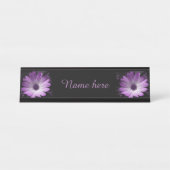 Paarse Daisy Flower Custom Desk Sign Bureau Naambordje (Voorkant)