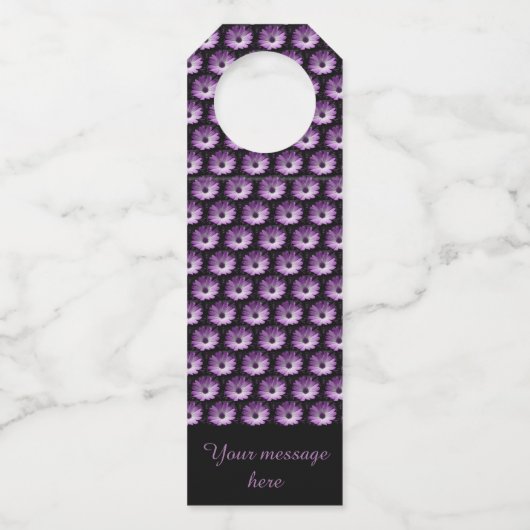 Paarse Daisy Flower Custom Fles Hangers (Voorkant)