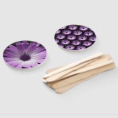 Paarse Daisy Flower Custom Hand Fan Handwaaier (Niet-gemonteerd)