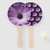 Paarse Daisy Flower Custom Hand Fan Handwaaier (Voorkant en achterkant)