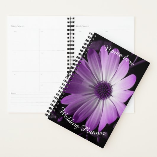 Paarse Daisy Flower Custom Wedding Planner (Display)