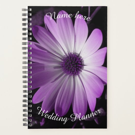 Paarse Daisy Flower Custom Wedding Planner (Voorkant)
