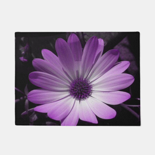 Paarse Daisy Flower Doormat Deurmat (Voorkant)