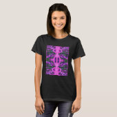 Paarse Daisy Flower Fantasy Floral Abstract T-shirt (Voorkant volledig)