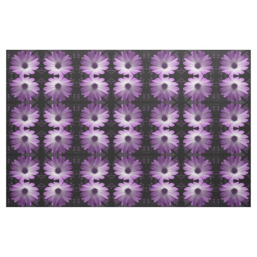 Paarse Daisy Flower Floral Patterned Craft Fabric Stof (Fat Quarter)