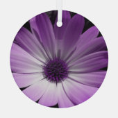 Paarse Daisy Flower Glas Ornament (Achterkant)