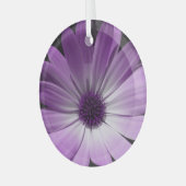 Paarse Daisy Flower Glas Ornament (Voorkant links)