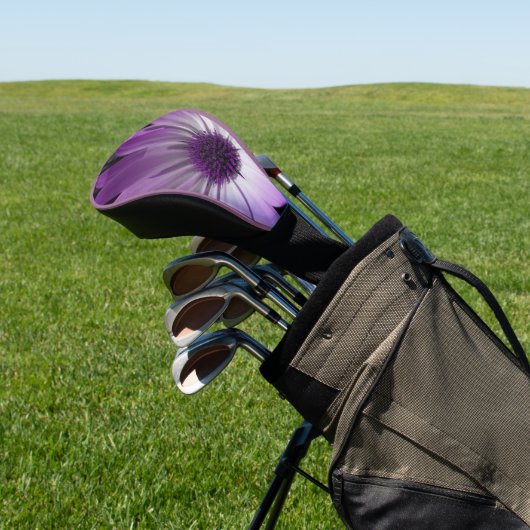 Paarse Daisy Flower Golf Driver Hoesje Golfheadcover (Insitu)