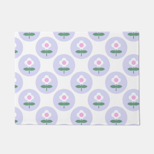 Paarse Daisy Flower Housewarming Fun Gift Deurmat (Voorkant)