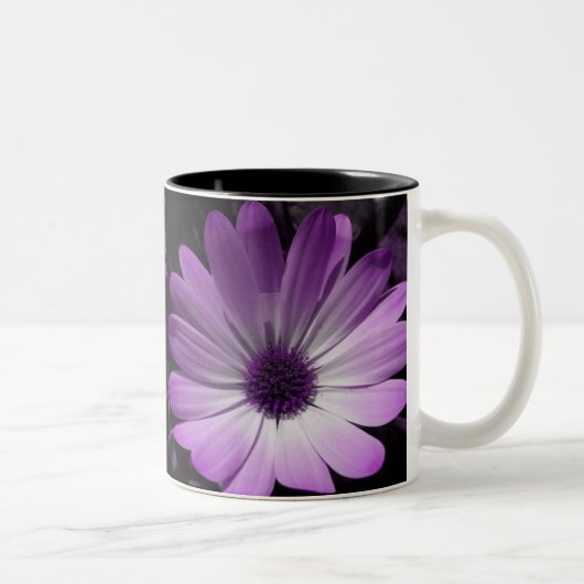 Paarse Daisy Flower Mok (Rechts)