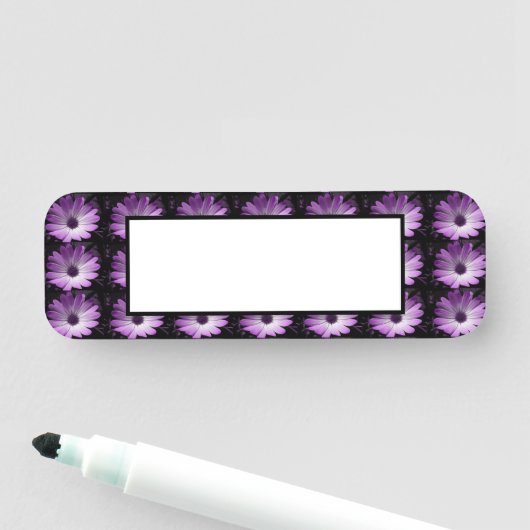 Paarse Daisy Flower Naamplaatje (In situ)