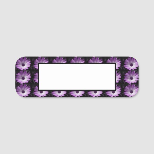Paarse Daisy Flower Naamplaatje (Voorkant)