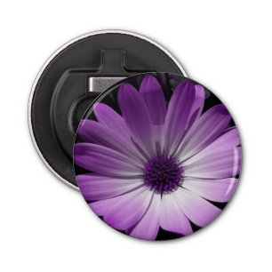 Paarse Daisy Flower Open Button Flesopener