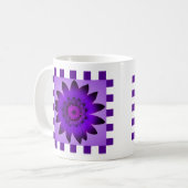 Paarse Daisy Flower, patroonstrips - Mok (Voorkant links)