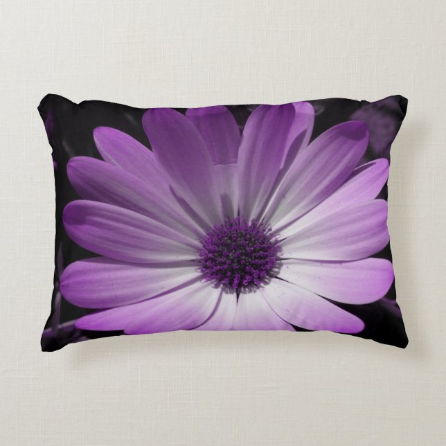 Paarse Daisy Flower Pillow Decoratief Kussen (Voorkant)