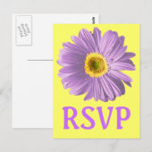 Paarse Daisy Flower RSVP of Custom Briefkaart (Voorkant / Achterkant)
