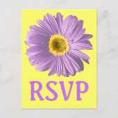 Paarse Daisy Flower RSVP of Custom Briefkaart (Voorkant)