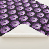 Paarse Daisy Flower Sherpa Blanket Deken (3/4)