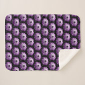 Paarse Daisy Flower Sherpa Blanket Deken (Voorkant (horizontaal))