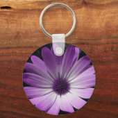 Paarse Daisy Flower Sleutelhanger (Voorkant)