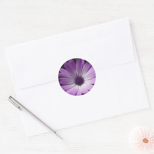 Paarse Daisy Flower Sticker (Envelop)